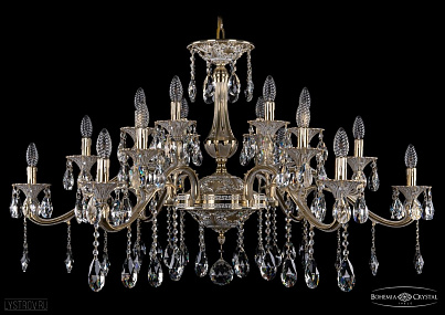Литая подвесная люстра с хрусталем Bohemia IVELE Crystal 1709/18/410/A/GW