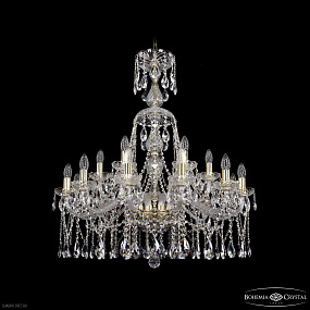 Большая хрустальная люстра Bohemia IVELE Crystal 1413/12+6/300/XL-95 G