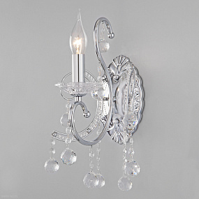 Бра классическое с хрусталем Eurosvet Collana 10096/1 хром/прозрачный хрусталь Strotskis