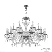 Большая хрустальная люстра Bohemia IVELE Crystal 1605/12+6/360 Ni