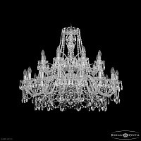 Большая хрустальная люстра Bohemia IVELE Crystal 1411/16+8/360/2d Ni