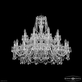 Большая хрустальная люстра Bohemia IVELE Crystal 1411/16+8/360/2d Ni