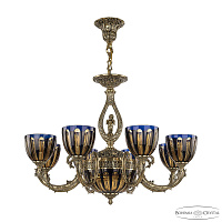Подвесная люстра Bohemia Ivele Crystal Florence 71409P/8/210 GB P1 U Amber-Blue/H-1H FA4M