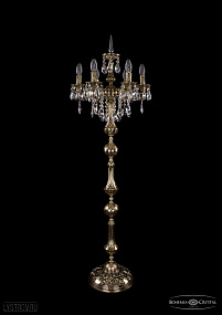 Литой торшер с хрусталем Bohemia IVELE Crystal 7000/6/125-134/B/GB