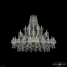 Большая хрустальная люстра Bohemia IVELE Crystal 1411/24+6+6/530 G