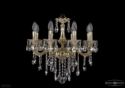 Литая подвесная люстра с хрусталем Bohemia IVELE Crystal 1701/8/181/B/GI