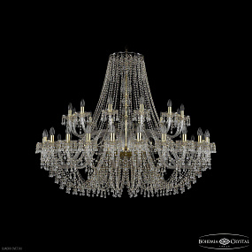 Большая хрустальная люстра Bohemia IVELE Crystal 1410/24+12/530 G V0300