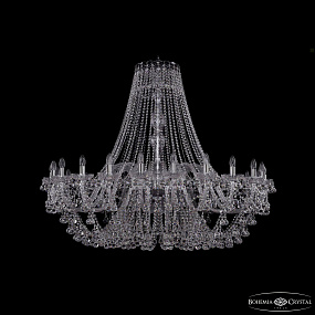 Большая хрустальная люстра Bohemia IVELE Crystal 1409/24/530 Ni