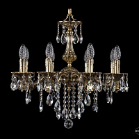 Литая подвесная люстра с хрусталем Bohemia IVELE Crystal 1710/8/160/B/GB