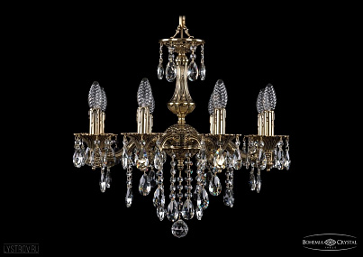 Литая подвесная люстра с хрусталем Bohemia IVELE Crystal 1710/8/160/B/GB