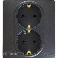 Розетка 2X2К+З АНТР ETIKA, арт. 672623 Legrand