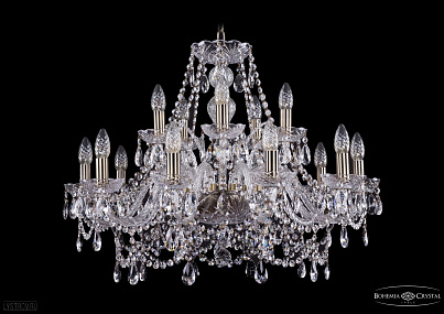 Хрустальная подвесная люстра Bohemia IVELE Crystal 1411/10+5/240/Pa