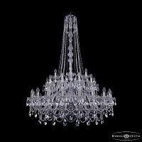 Большая хрустальная люстра Bohemia IVELE Crystal 1411/20+10+5/400/h-155/2d Ni