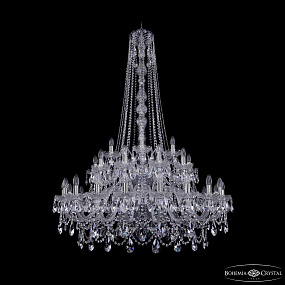 Большая хрустальная люстра Bohemia IVELE Crystal 1411/20+10+5/400/h-155/2d Ni