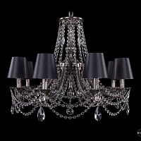 Литая подвесная люстра с хрусталем и абажурами Bohemia IVELE Crystal 1771/8/220/C/NB/SH25