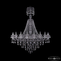 Большая хрустальная люстра Bohemia IVELE Crystal 1415/20/530/XL-180 Ni