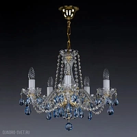 Подвесная хрустальная люстра ArtGlass RADKA V. FULL CUT R14 CE - 6006