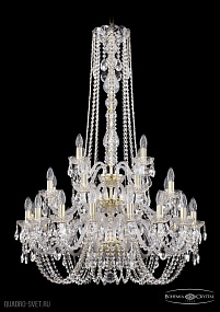 Хрустальная подвесная люстра Bohemia IVELE Crystal 1402/16+8+4/300/h-123/3d/G