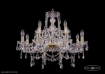 Хрустальная подвесная люстра Bohemia IVELE Crystal 1411/8+4/240/G