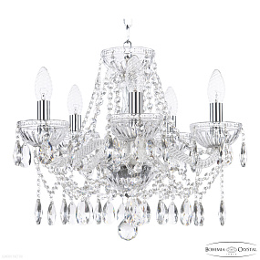 Хрустальная подвесная люстра Bohemia IVELE Crystal 5413/5/141 Ni Clear/M-1G