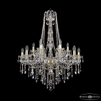 Большая хрустальная люстра Bohemia IVELE Crystal 1415/12+6/300/h-108 G