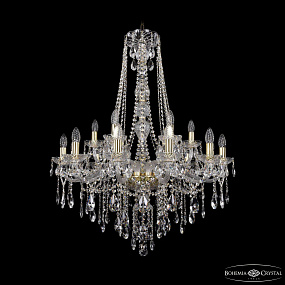 Большая хрустальная люстра Bohemia IVELE Crystal 1415/12+6/300/h-108 G