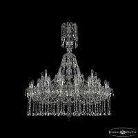 Большая хрустальная люстра Bohemia IVELE Crystal 1413/20+10/400/XL-130 Ni
