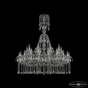 Большая хрустальная люстра Bohemia IVELE Crystal 1413/20+10/400/XL-130 Ni