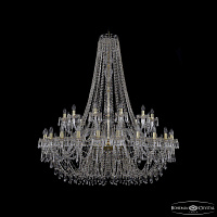 Большая хрустальная люстра Bohemia IVELE Crystal 1403/24+12/530/h-160 G