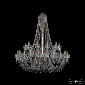 Большая хрустальная люстра Bohemia IVELE Crystal 1403/24+12/530/h-160 G
