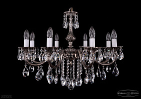 Литая подвесная люстра с хрусталем Bohemia IVELE Crystal 1702/8/265/B/NB