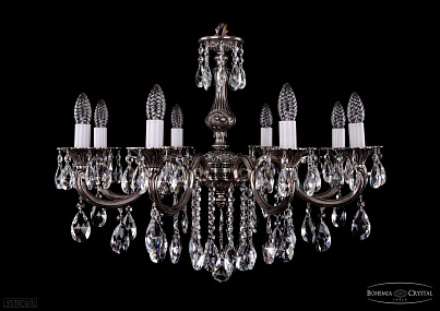 Литая подвесная люстра с хрусталем Bohemia IVELE Crystal 1702/8/265/B/NB
