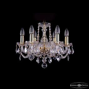 Хрустальная подвесная люстра Bohemia IVELE Crystal 1402/6/141/G/Leafs