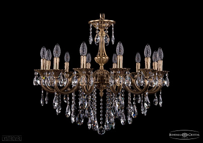 Литая подвесная люстра с хрусталем Bohemia IVELE Crystal 1702/12/265/B/FP