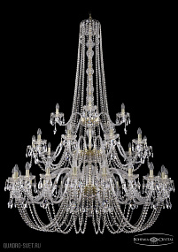 Хрустальная подвесная люстра Bohemia IVELE Crystal 1402/20+10+5/530/h-206/3d/G