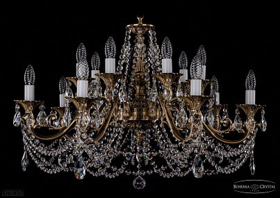Литая подвесная люстра с хрусталем Bohemia IVELE Crystal 1703/14/320/C/FP