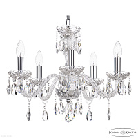 Хрустальная подвесная люстра Bohemia IVELE Crystal 117/5/165 Ni