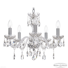 Хрустальная подвесная люстра Bohemia IVELE Crystal 117/5/165 Ni