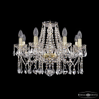 Хрустальная подвесная люстра Bohemia IVELE Crystal 1413/8/200 G Leafs