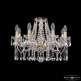 Хрустальная подвесная люстра Bohemia IVELE Crystal 1413/8/200 G Leafs
