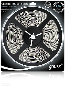 Светодиодная лента GAUSS 7.2 Вт/м 5050 SMD 6500K