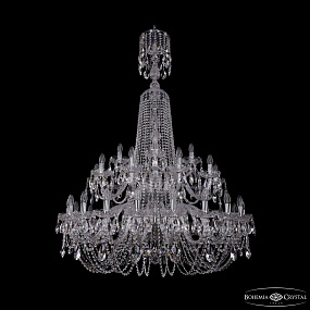 Большая хрустальная люстра Bohemia IVELE Crystal 1402/20+10+5/400/XL-160/2d Ni