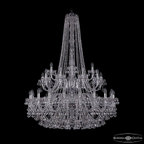 Большая хрустальная люстра Bohemia IVELE Crystal 1409/20+10+5/400/h-152/2d Ni