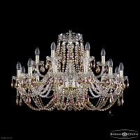 Хрустальная подвесная люстра Bohemia IVELE Crystal 1406/12+6/300 G R777