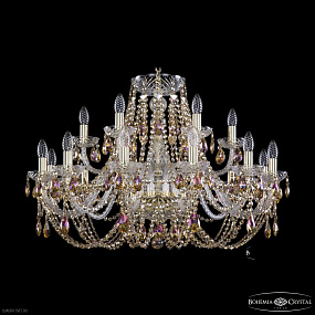 Хрустальная подвесная люстра Bohemia IVELE Crystal 1406/12+6/300 G R777