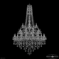 Большая хрустальная люстра Bohemia IVELE Crystal 1415/20+10+5/400/h-182/3d Ni