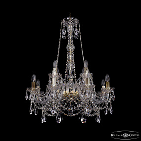Хрустальная подвесная люстра Bohemia IVELE Crystal 1411/8+4/240/h-83 G
