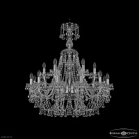 Большая хрустальная люстра Bohemia IVELE Crystal 1409/12+6/300/XL-95 Ni
