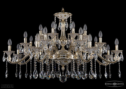 Литая подвесная люстра с хрусталем Bohemia IVELE Crystal 1709/24/410/A/GW