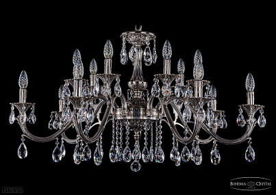 Литая подвесная люстра с хрусталем Bohemia IVELE Crystal 1703/14/360/A/NB